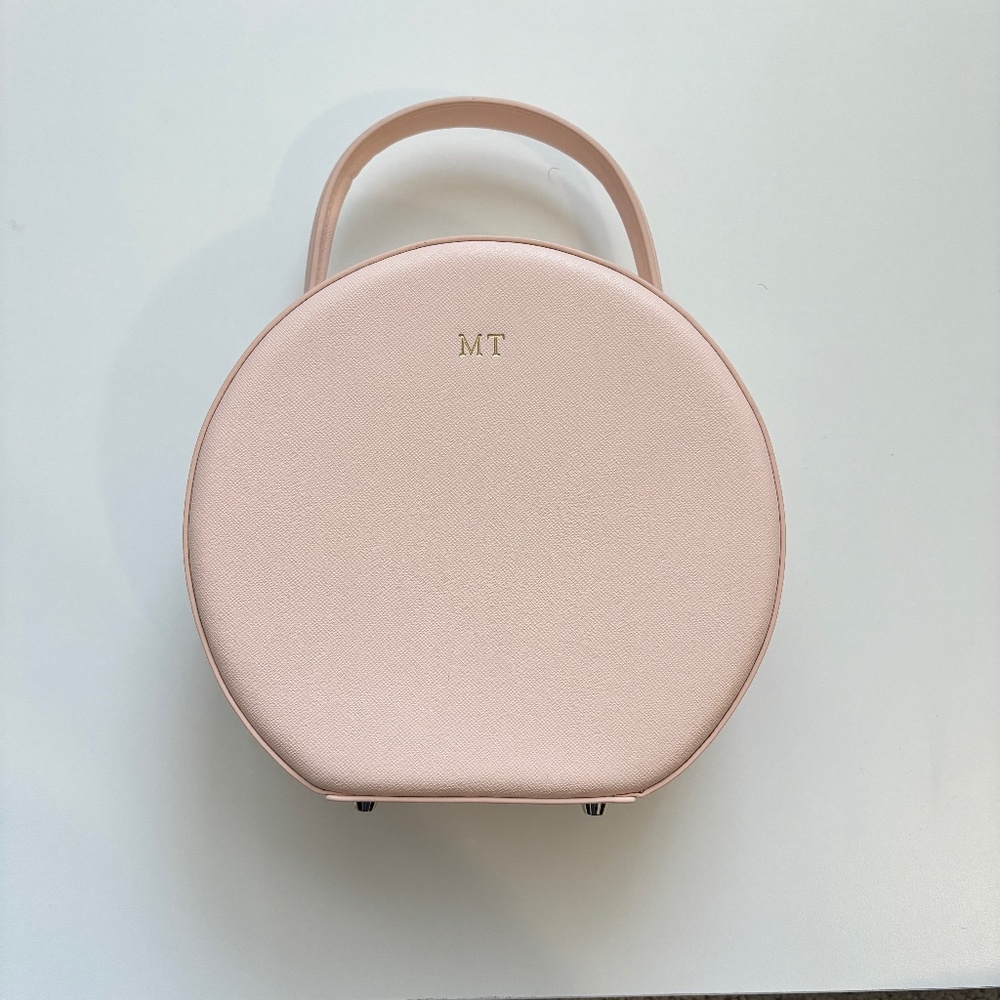 The Daily Edited Circle Mini Top Handle Bag With Straps Peach Pink